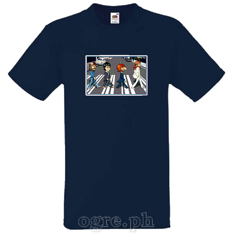 CAC-BTL1 Celebrity Artists Caricature on Soft Premium 100% Cotton Tee  ~ The Beatles Abbey Road