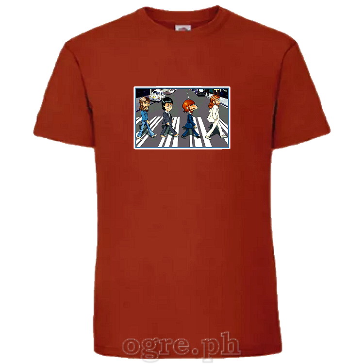 CAC-BTL1 Celebrity Artists Caricature on Soft Premium 100% Cotton Tee  ~ The Beatles Abbey Road
