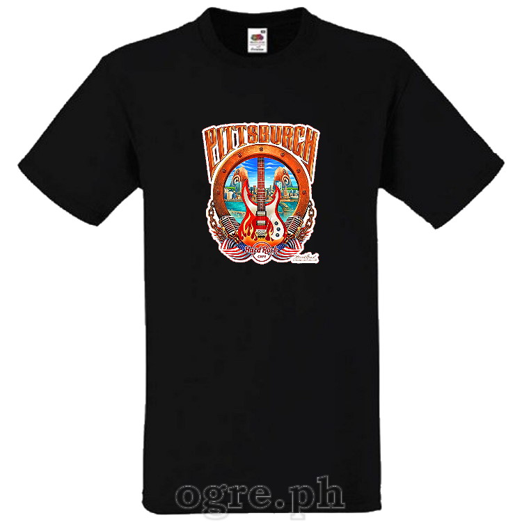 HRC-PITTS Hard Rock Cafe Artwork on Soft Premium 100% Cotton Tee ~ Pittsburgh