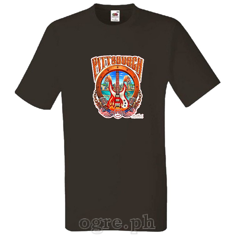 HRC-PITTS Hard Rock Cafe Artwork on Soft Premium 100% Cotton Tee ~ Pittsburgh