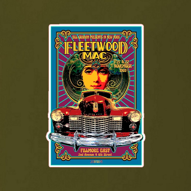 VCP-FLM1 Vintage Concert Poster Art on Soft Premium 100% Cotton Tee ~ Fleetwood Mac Fillmore East