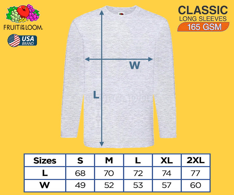 CLS-165H Heather Gray Classic Comfort Style Long Sleeves Tee 165gsm 100% Cotton