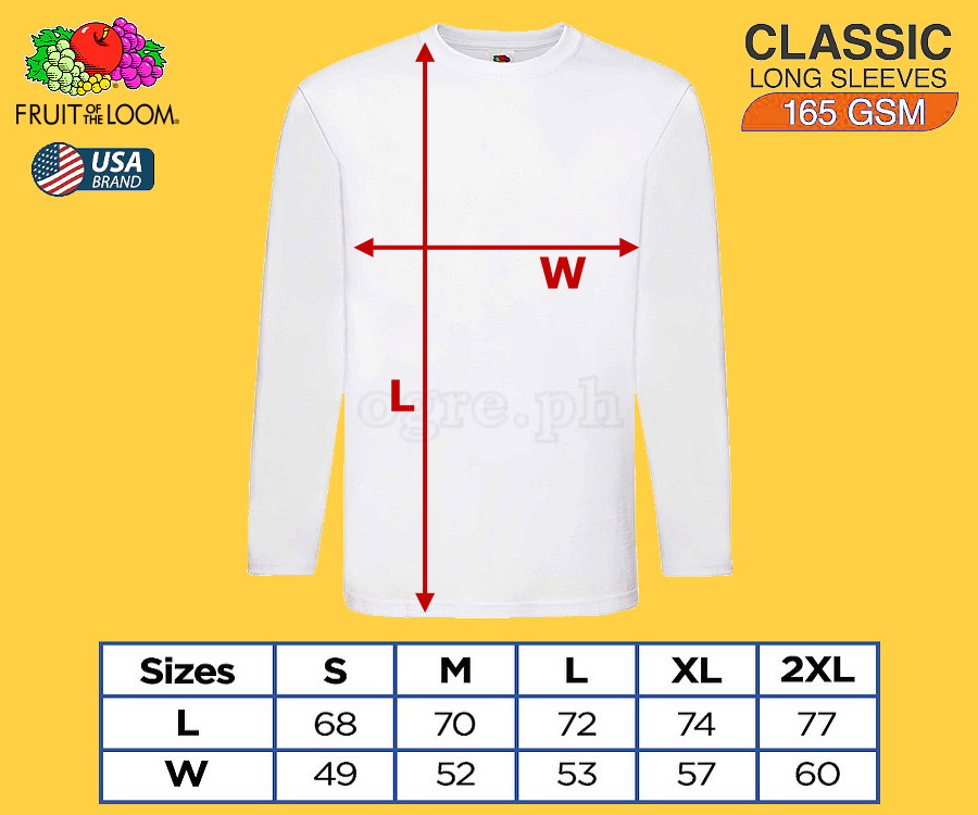 CLS-165W White Classic Comfort Style Long Sleeves Tee 165gsm 100% Cotton