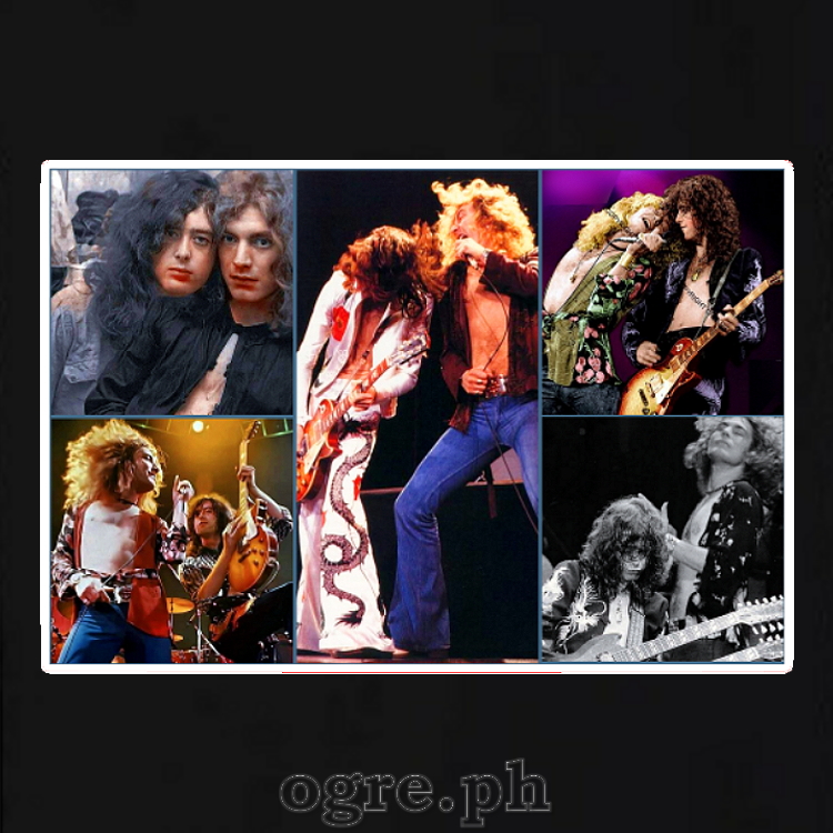RML-ZEP1 Rock Music Legends on Soft Premium 100% Cotton Tee ~ Jimmy Page/Robert Plant