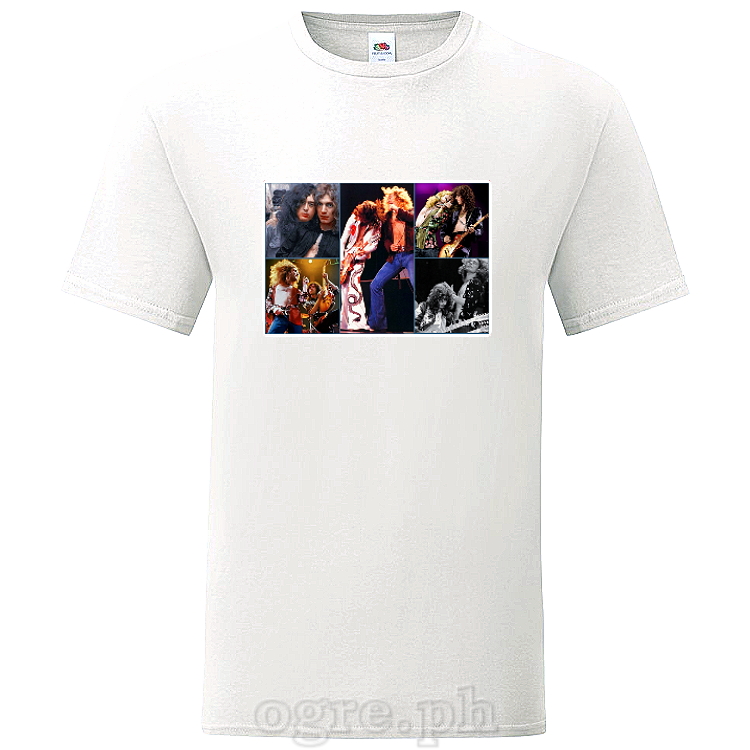 RML-ZEP1 Rock Music Legends on Soft Premium 100% Cotton Tee ~ Jimmy Page/Robert Plant