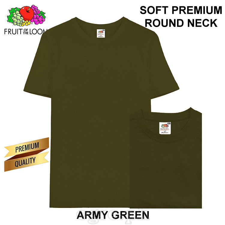 SP-195A Army Green Soft Premium Round Neck Tee 195gsm 100% Cotton