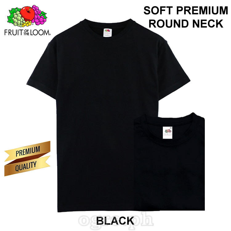 SP-195B Black Soft Premium Round Neck Tee 195gsm 100% Cotton