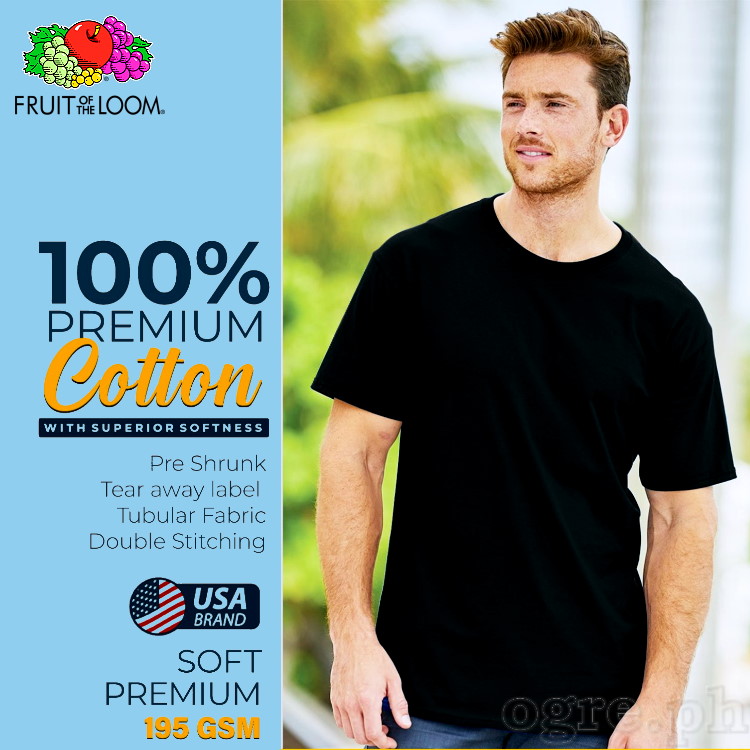 SP-195B Black Soft Premium Round Neck Tee 195gsm 100% Cotton