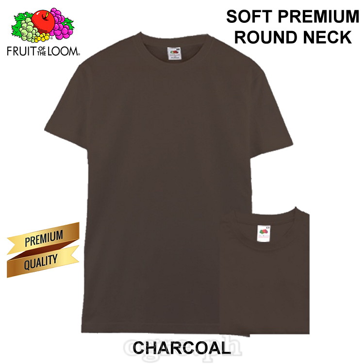 SP-195C Charcoal Soft Premium Round Neck Tee 195gsm 100% Cotton