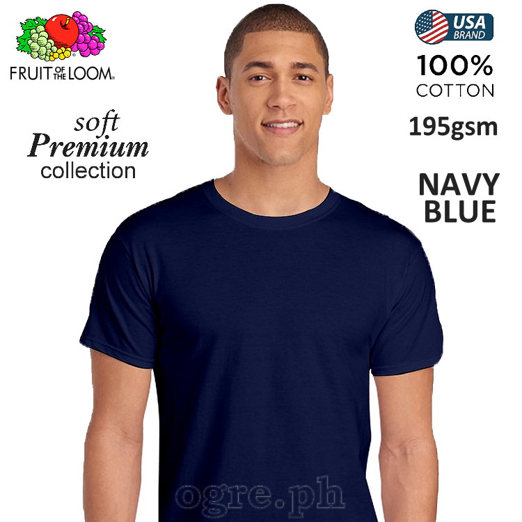 SP-195N Navy Blue Soft Premium Round Neck Tee 195gsm 100% Cotton