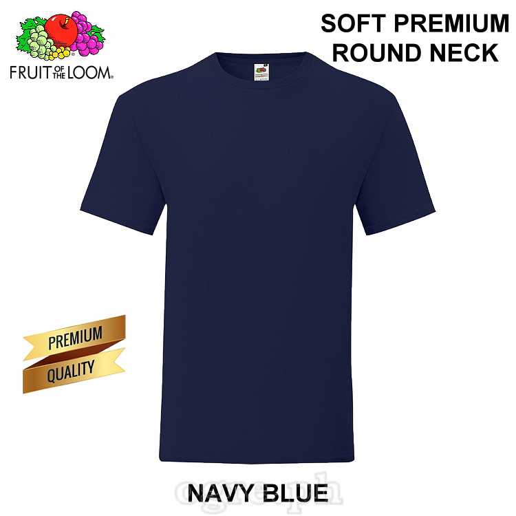 SP-195N Navy Blue Soft Premium Round Neck Tee 195gsm 100% Cotton