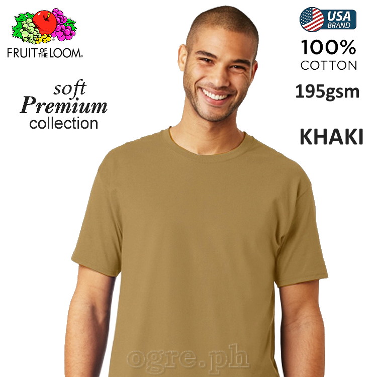 SP-195K Khaki Soft Premium Round Neck Tee 195gsm 100% Cotton