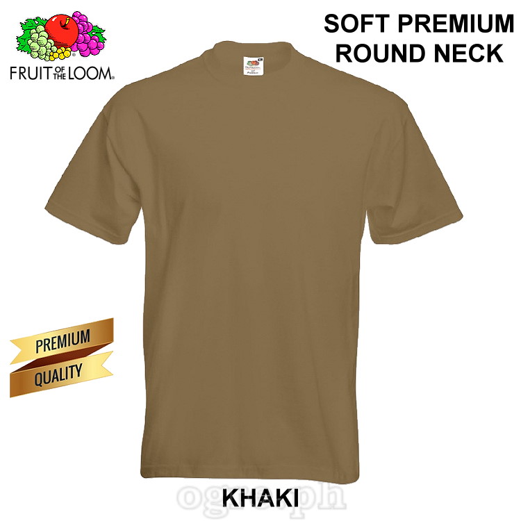SP-195K Khaki Soft Premium Round Neck Tee 195gsm 100% Cotton