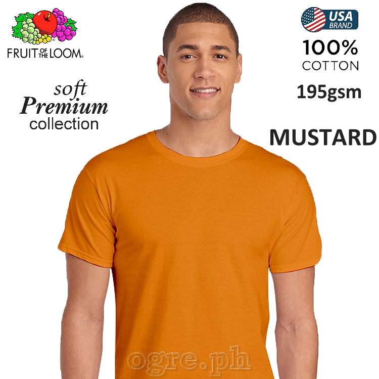 SP-195M Mustard Soft Premium Round Neck Tee 195gsm 100% Cotton