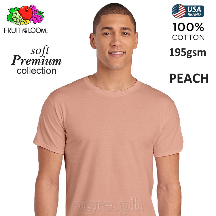 SP-195P Peach Soft Premium Round Neck Tee 195gsm 100% Cotton