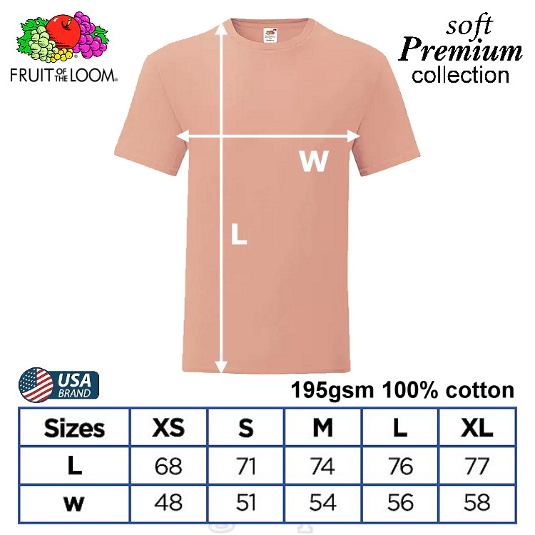 SP-195P Peach Soft Premium Round Neck Tee 195gsm 100% Cotton