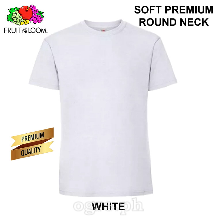 SP-195W White Soft Premium Round Neck Tee 195gsm 100% Cotton