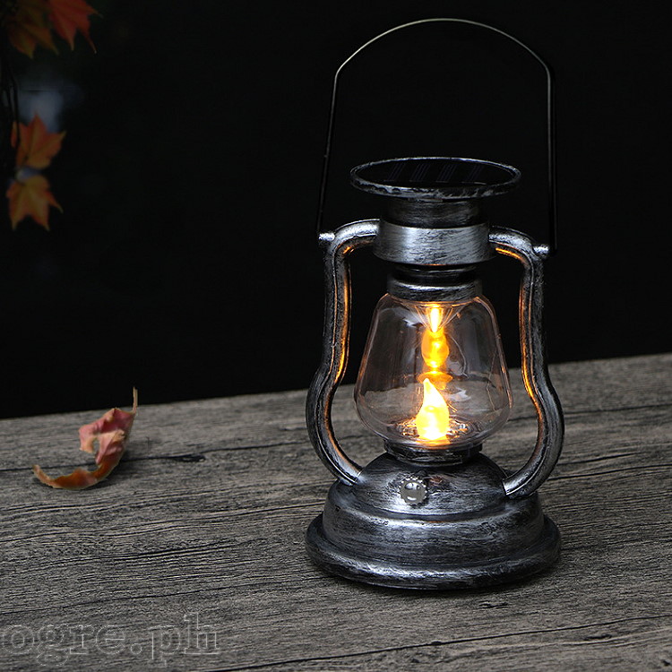 GX-CL023 Classic Design Retro Oil Lamp Solar Rechargeable Hanging LED Lantern