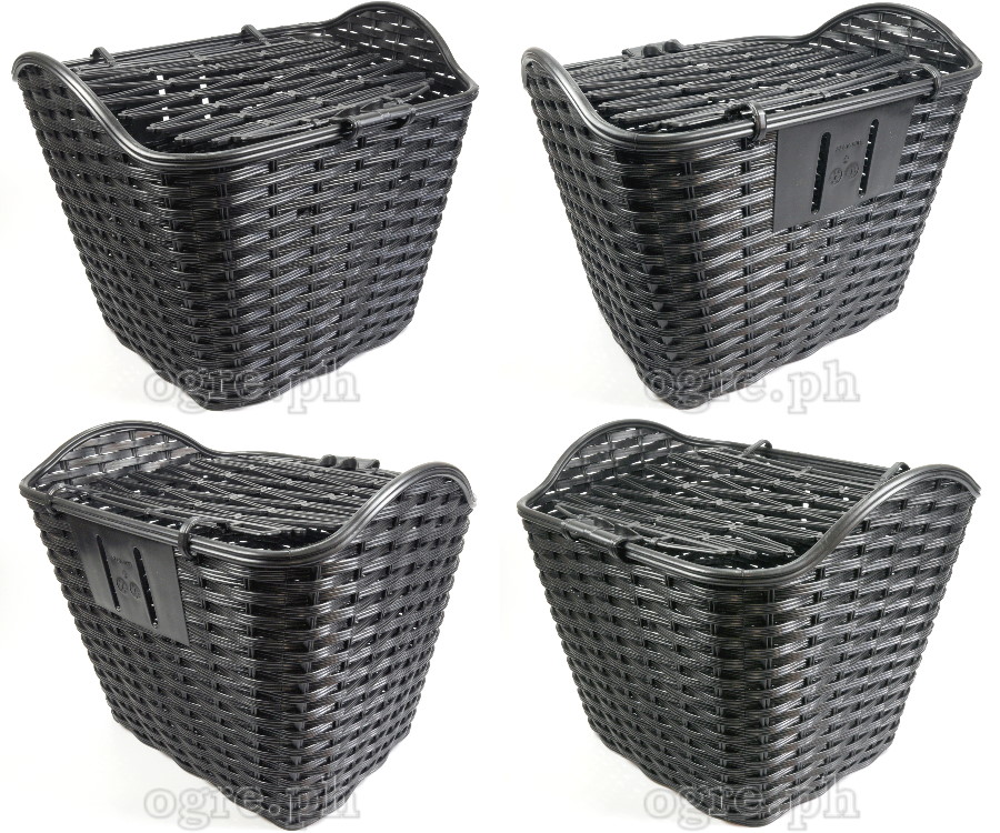 BSK-WL01 Bike Wicker Basket with Full Set Mounting Hardware (Headset Bracket and Front Axle Support Bar)