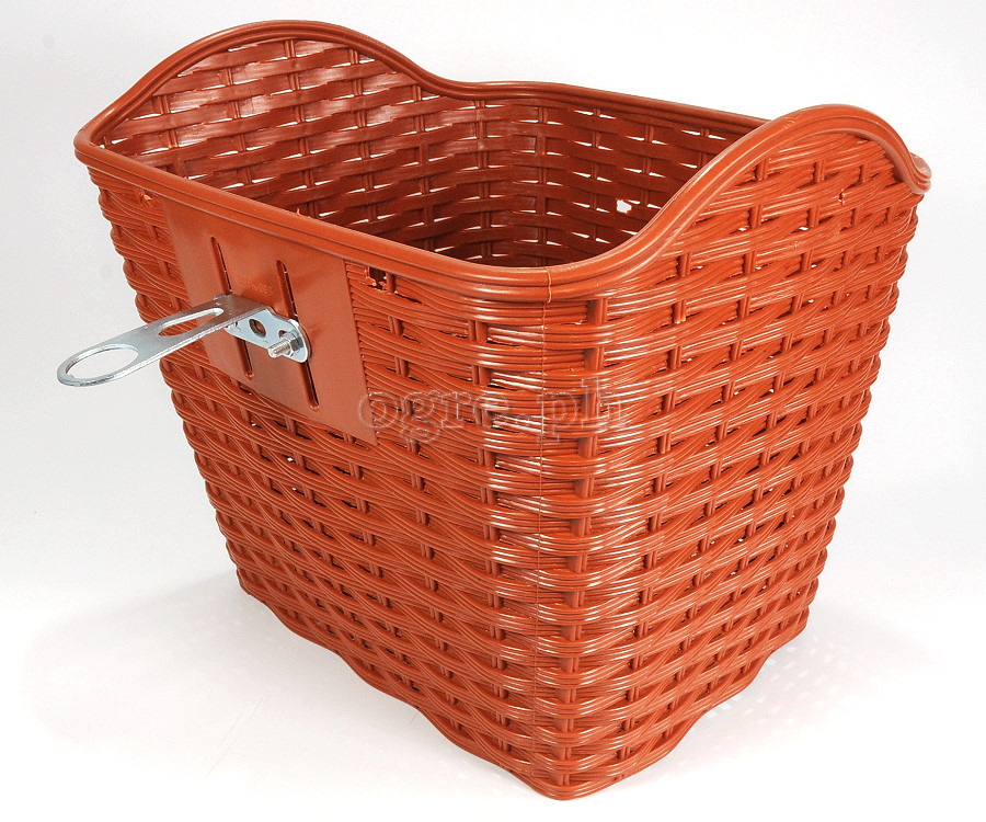 BSK-WL01 Bike Wicker Basket with Full Set Mounting Hardware (Headset Bracket and Front Axle Support Bar)