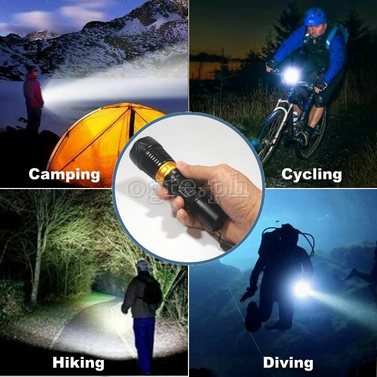 Aluminum Alloy Rechargeable Waterproof Flashlight