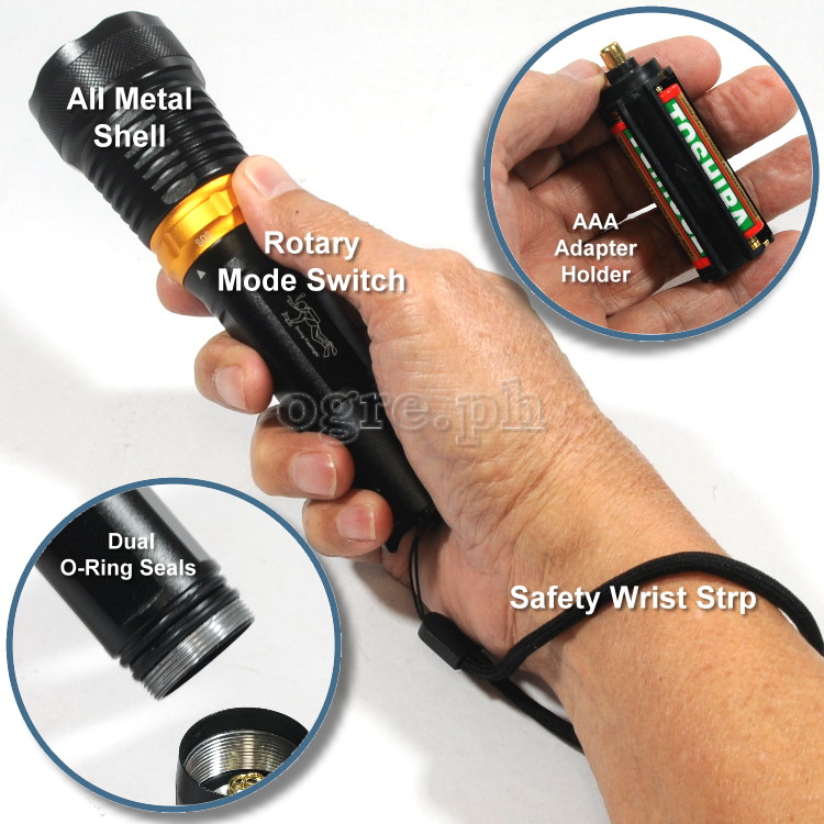Aluminum Alloy Rechargeable Waterproof Flashlight