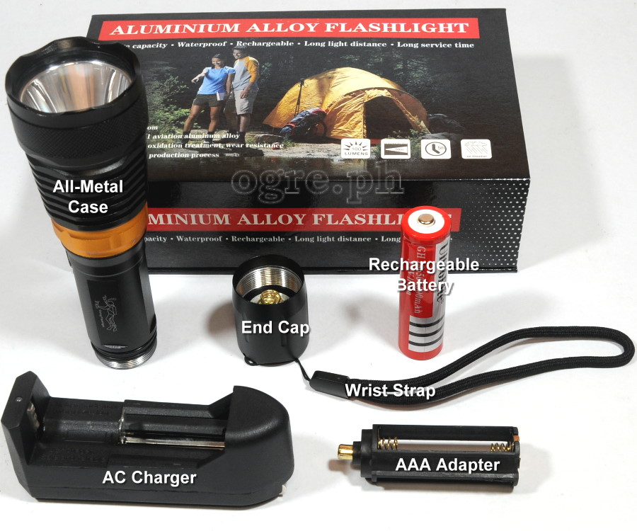 Aluminum Alloy Rechargeable Waterproof Flashlight