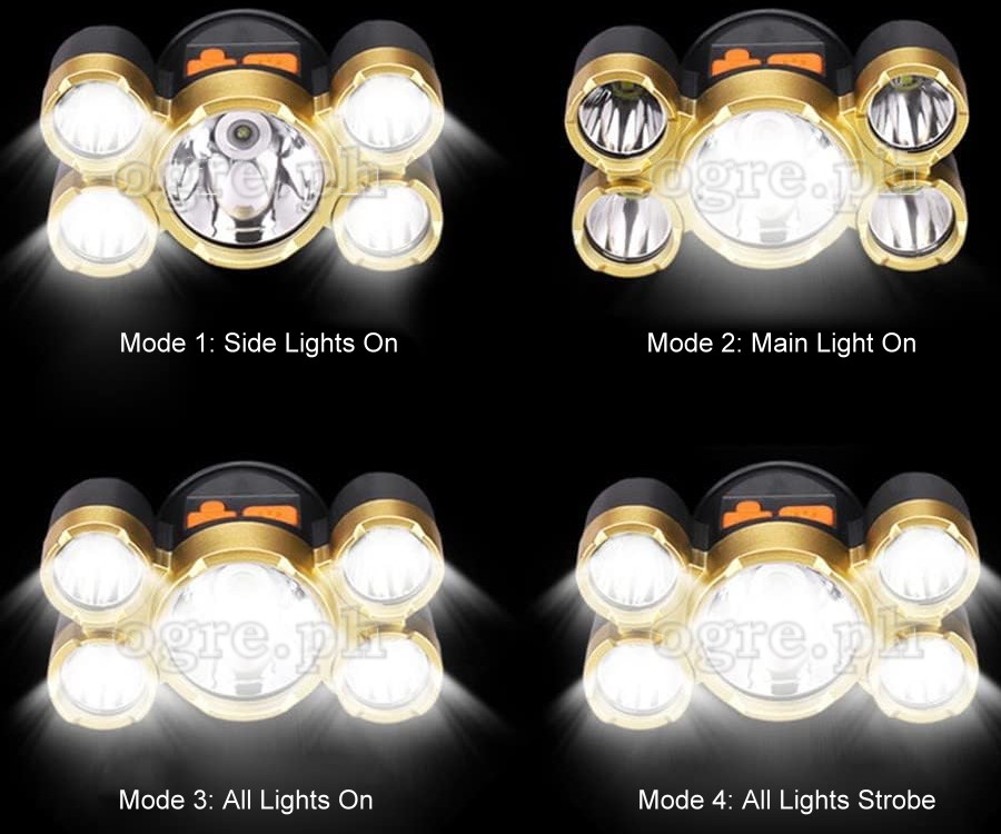 High Power 5-LED Rechargeable Headlamp