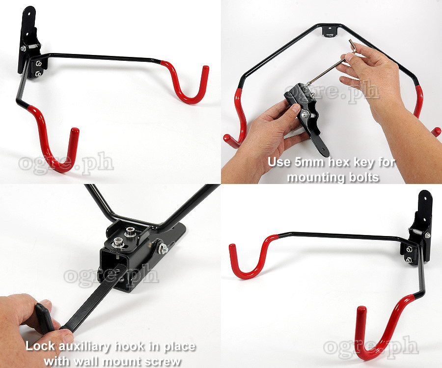 HS-T025 Heavy Duty Foldable Adjustable Wall Mount Bike Hanger