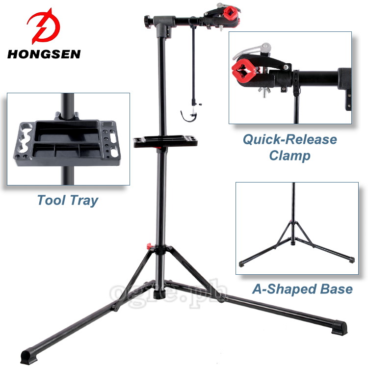 HS-X006R Heavy Duty Bike Repair / Maintenance Stand with Collapsible Bipod Base