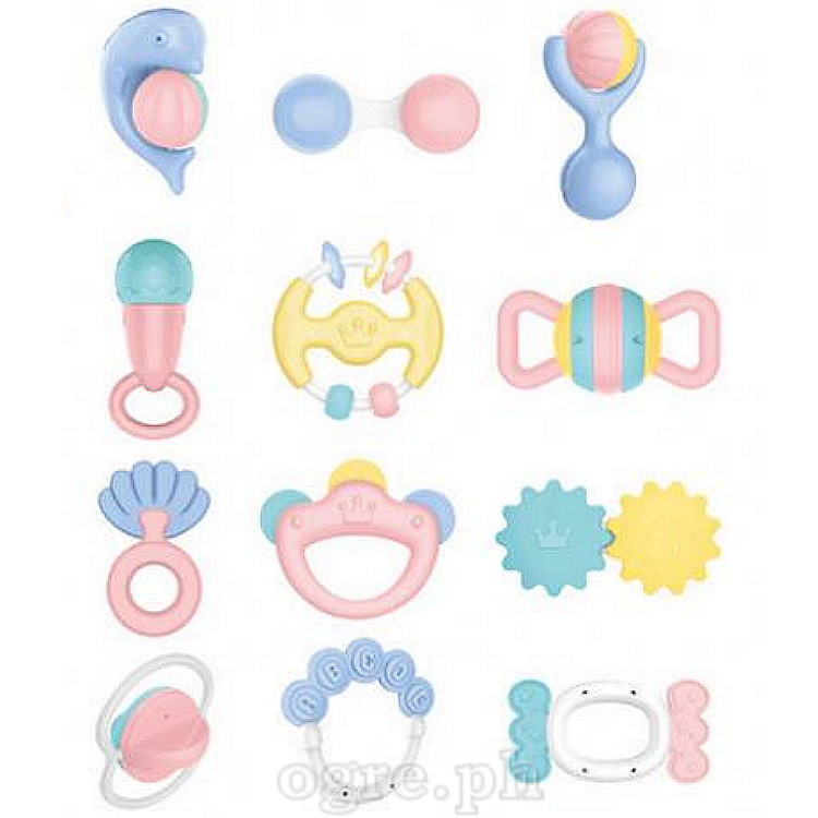 HE0129 Baby Teether Rattles with Storage Case (12pcs Set)