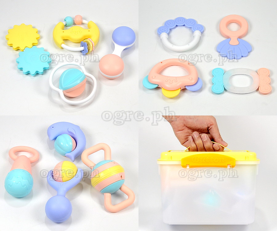 HE0129 Baby Teether Rattles with Storage Case (12pcs Set)