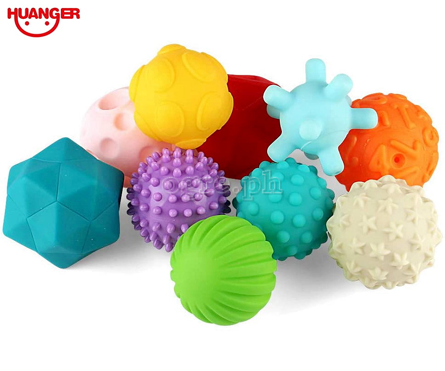 HE0233 Set of 10pcs Soft Rubber Textured Balls