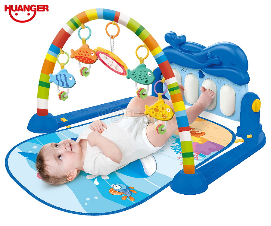 HE0631 Blue Dolphin Piano Fitness Play Mat Set