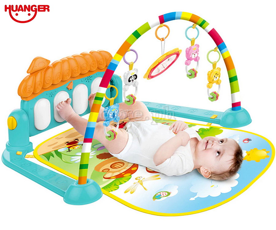 HE0639 Orange Mushroom Piano Fitness Play Mat Set