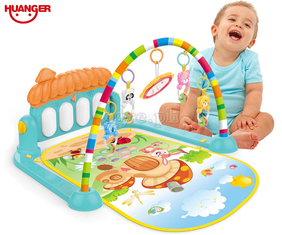 HE0639 Orange Mushroom Piano Fitness Play Mat Set