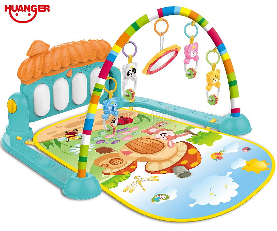 HE0639 Orange Mushroom Piano Fitness Play Mat Set