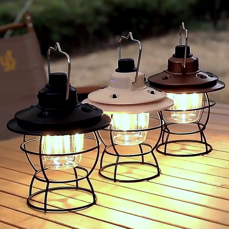 YLL0331 Classic Design Retro Barn Lamp USB Rechargeable Dimmable Hanging LED Lantern