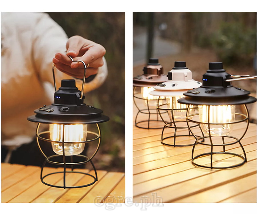 YLL0331 Classic Design Retro Barn Lamp USB Rechargeable Dimmable Hanging LED Lantern