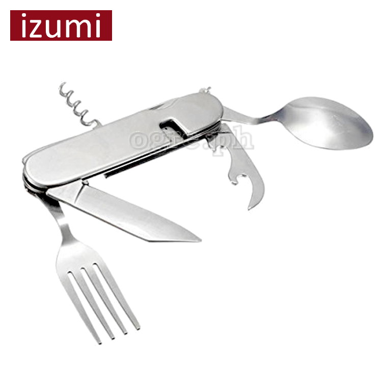 FQ-J04 6-n-1 Multi-Function Stainless Steel Outdoor Cutlery Set