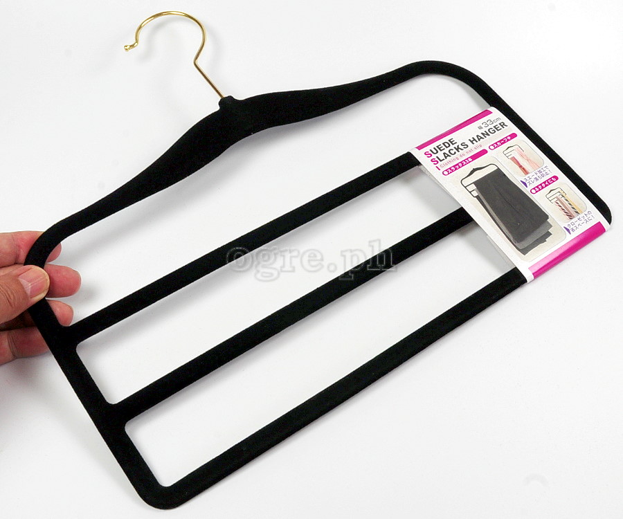 12010392 3-Tier Suede Slacks Hanger