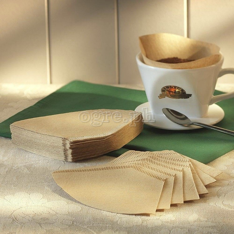 55-313 Pack of 80 Unbleached Natural Virgin Pulp Cone-Style Coffee Filters