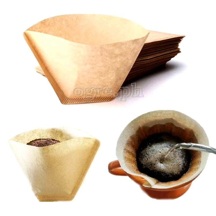 55-313 Pack of 80 Unbleached Natural Virgin Pulp Cone-Style Coffee Filters