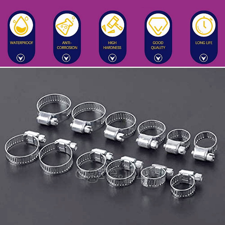 HB0003 12-pack Hose Clamp Set 18~27mm