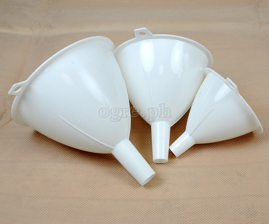 KA0144 3 pack White Plastic Funnels Set