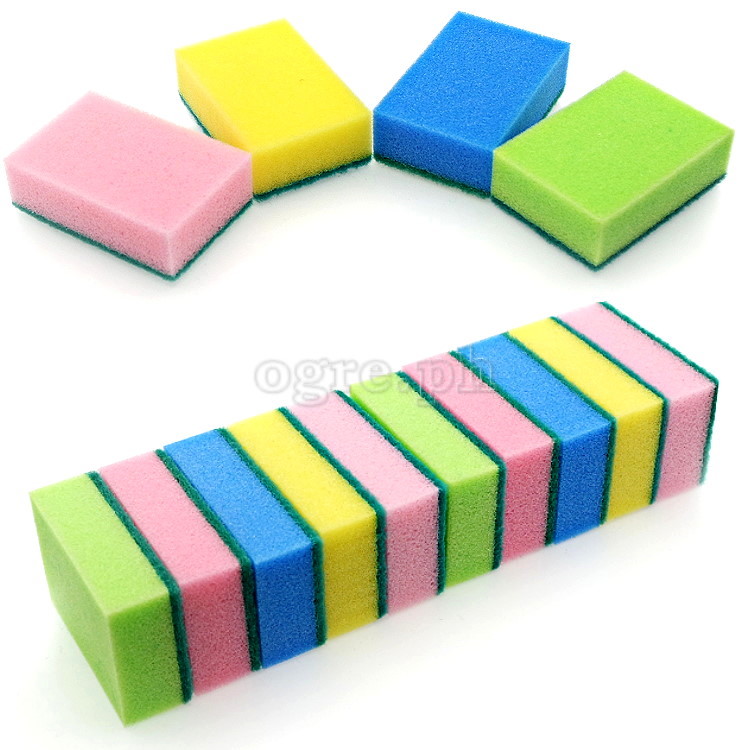 TB1300530 10pcs Heavy Duty Scrub Sponge Assorted Colors