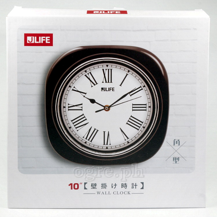 6746RO-JL 10-inch Sweep Movement Semi-Square Wall Clock