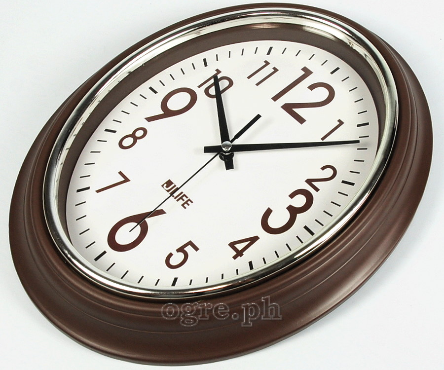 6752BN-JL 10-inch Sweep Movement Oval Wall Clock