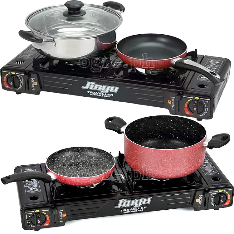BDZ-155 Portable 2-Burner Butane Gas Stove with Free Storage Bag