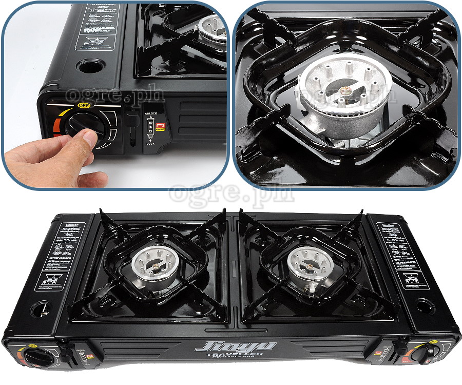 BDZ-155 Portable 2-Burner Butane Gas Stove with Free Storage Bag
